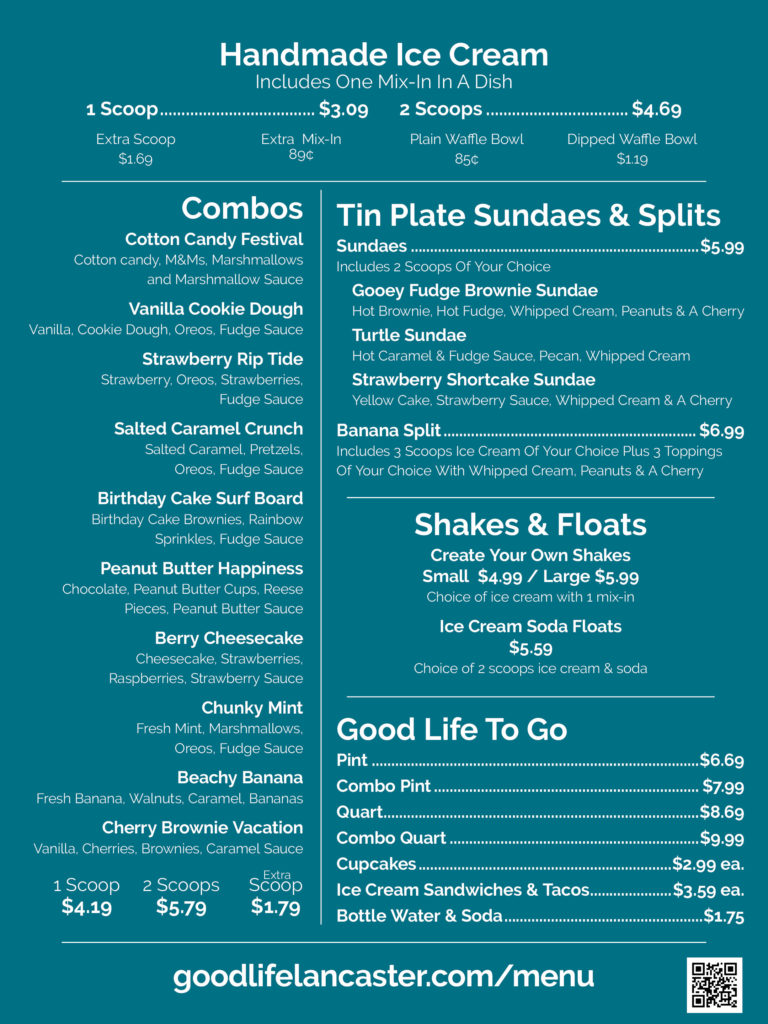 Menu Good Life Lancaster